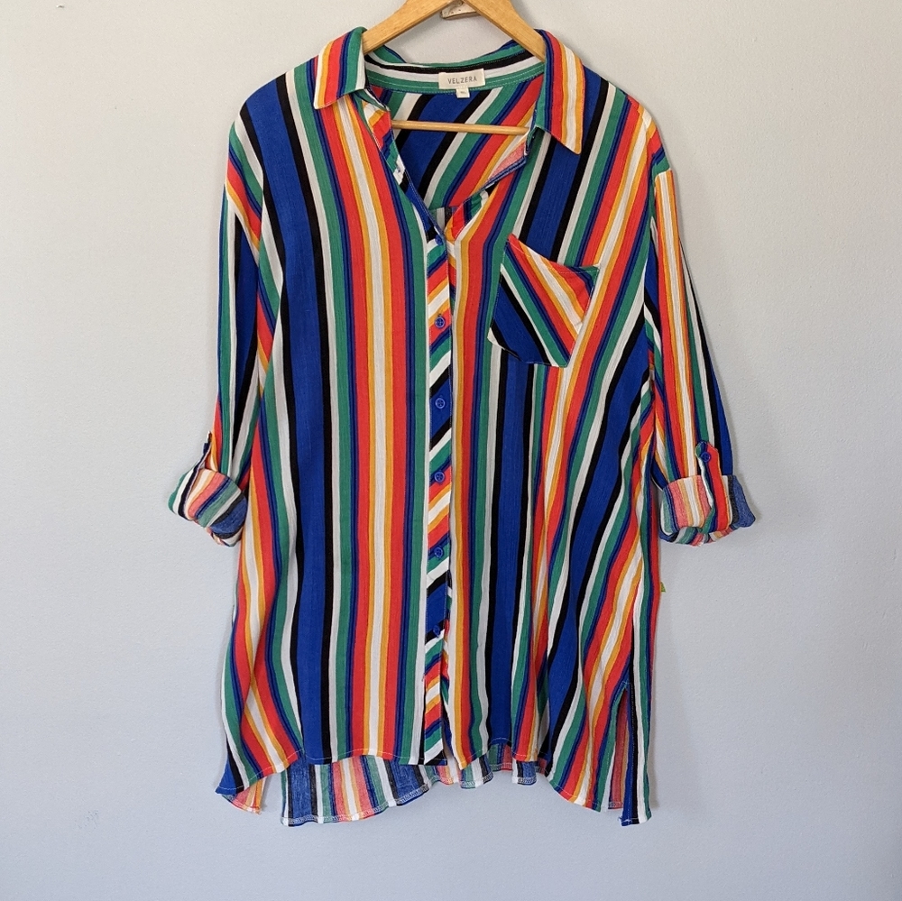 Velzera Multicolor Button Down Shirt 1XL
